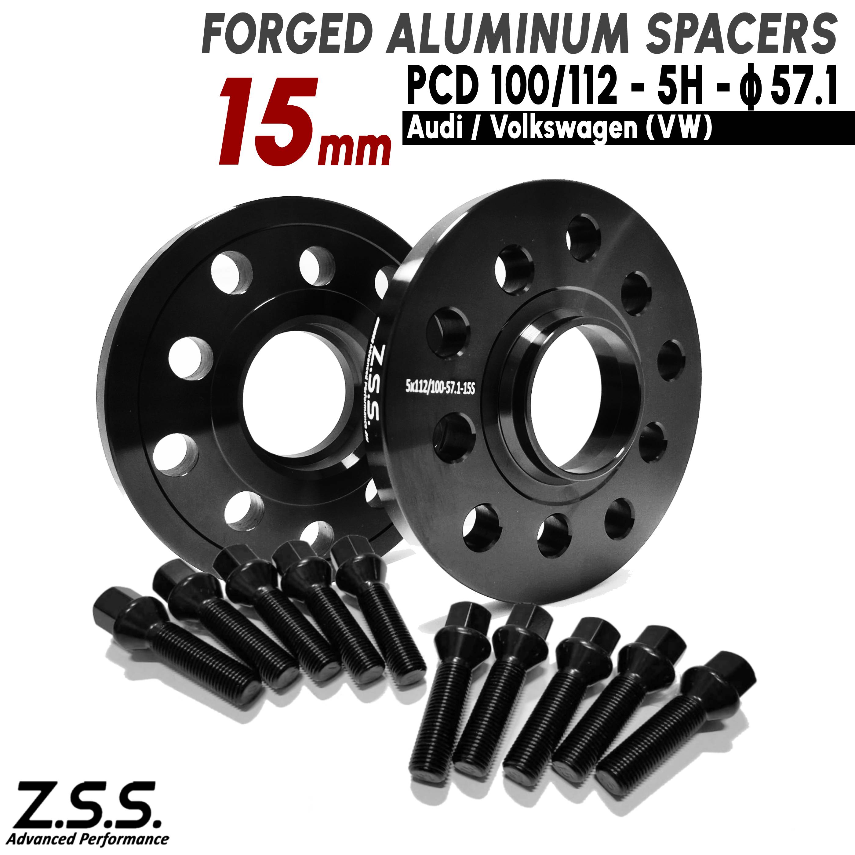 Z.S.S. AP アウディ AUDI TT 8S 8J ABA-FVDKZ ABA-FVCJS ABA-8JCDA 社外ホイール用 ボルト付き 15mm スペーサー PCD112 5穴 5x112 57.1φ