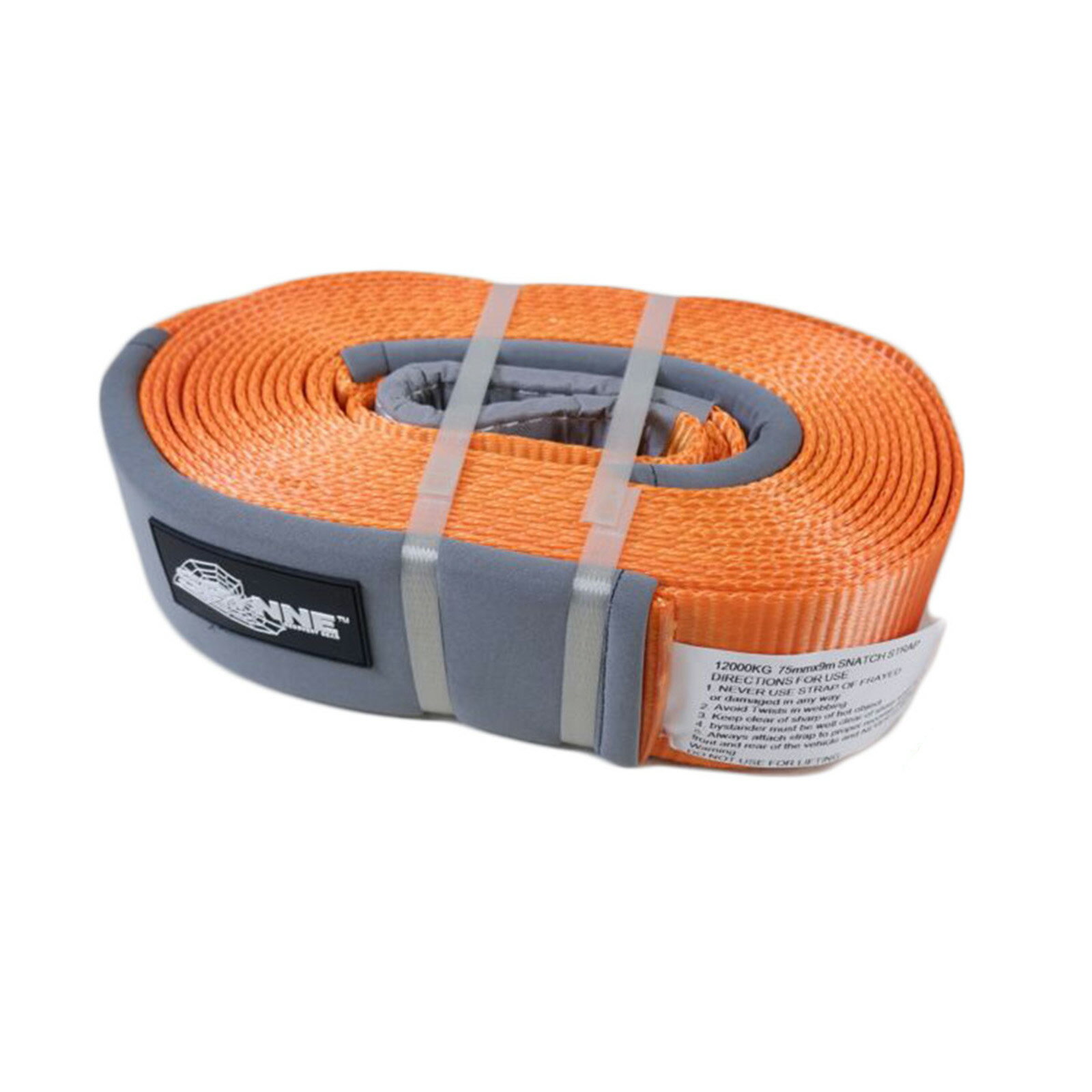 Rakuten - ジープ ラングラー ウインチ ロープ 高強度 12000kg 幅75mm 長さ9m オレンジ Orange Winch Rope JEEP WRANGLER
