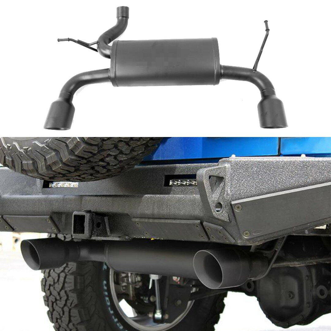 Rakuten - ジープ ラングラー JK 用 エキゾースト エキマニ マフラー マフラーカッター M-flow スタイル JEEP WRANGLER Exhaust ブラック