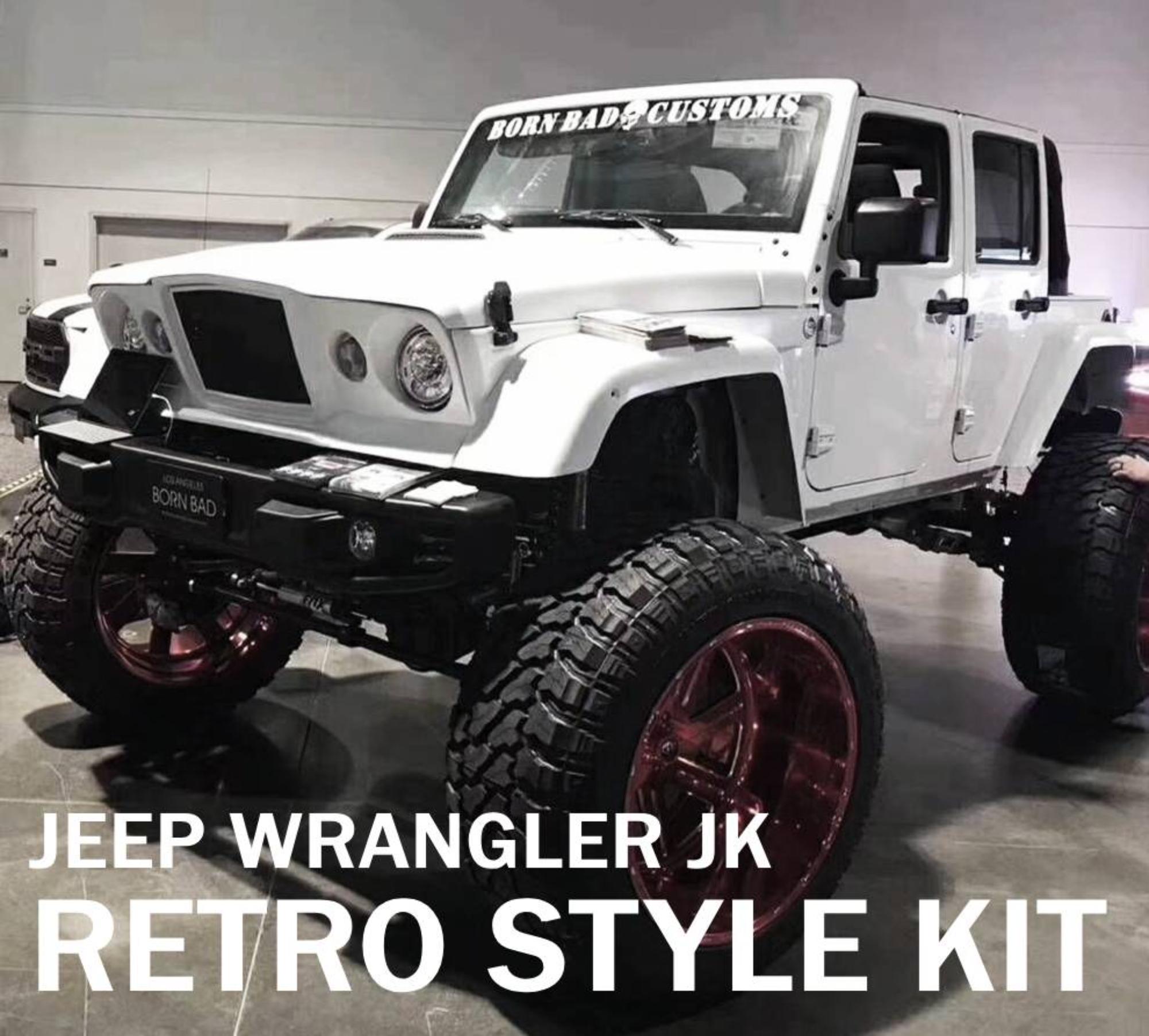 Rakuten - ラングラー JK レトロ キット RETRO KIT ボンネット グリル フェンダー ジープ JEEP WRANGLER JK FRP 未塗装 Maike製