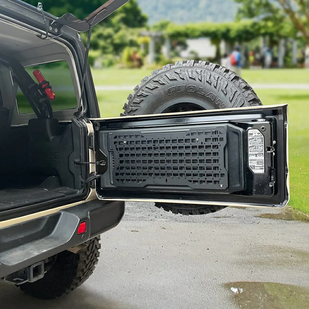 Rakuten - ジープ ラングラー JL JK 兼用 テールゲート 収納パネル アルミ製 ブラック JEEP WRANGLER TAILGATE TACTICAL PANEL