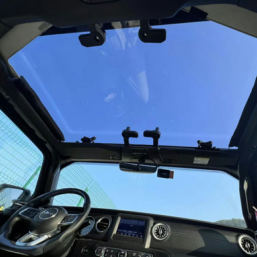 ジープ ラングラー JL グラディエーター JT 用 透明 ルーフ スモーク UVカット コーティング 取付簡単! 加工不要! JEEP WRANGLER