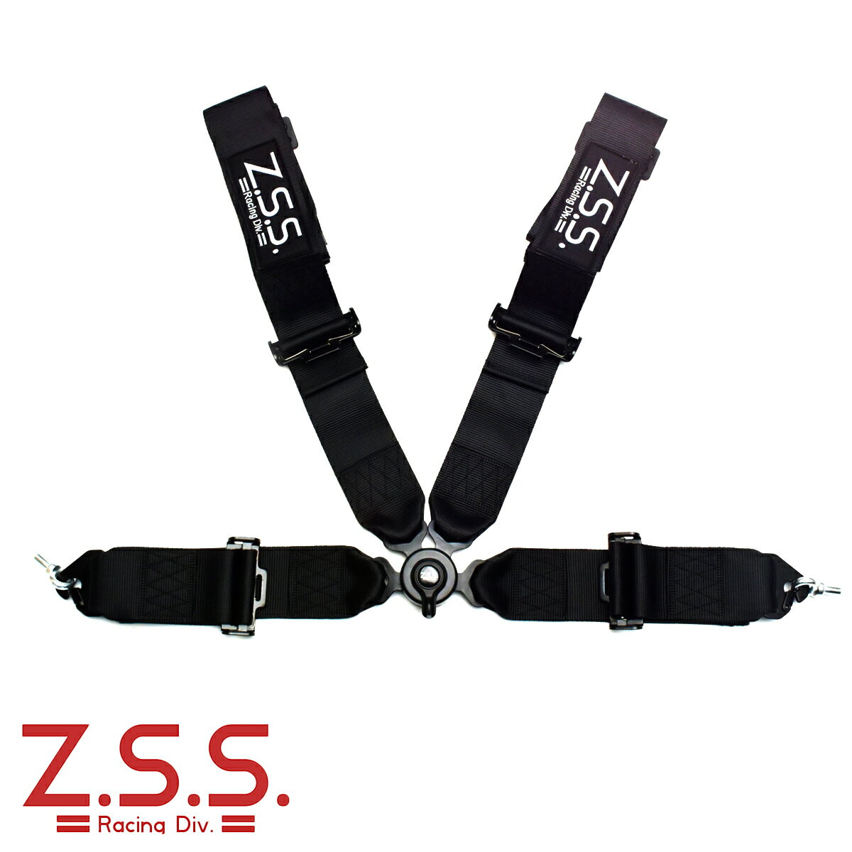 z.s.s. 4点式 レーシングハーネス シートベルト 3インチ ブラック 黒 カムロック式 ZSS Racing Harness アイボルト付