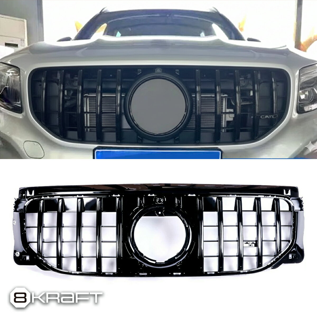 8KRAFT �ѥʥ�ꥫ���ʥ���� �֥�å� GT GRILLE ��륻�ǥ����٥�� X247 GLB ��� 200d 180 �����ȥ���ե�