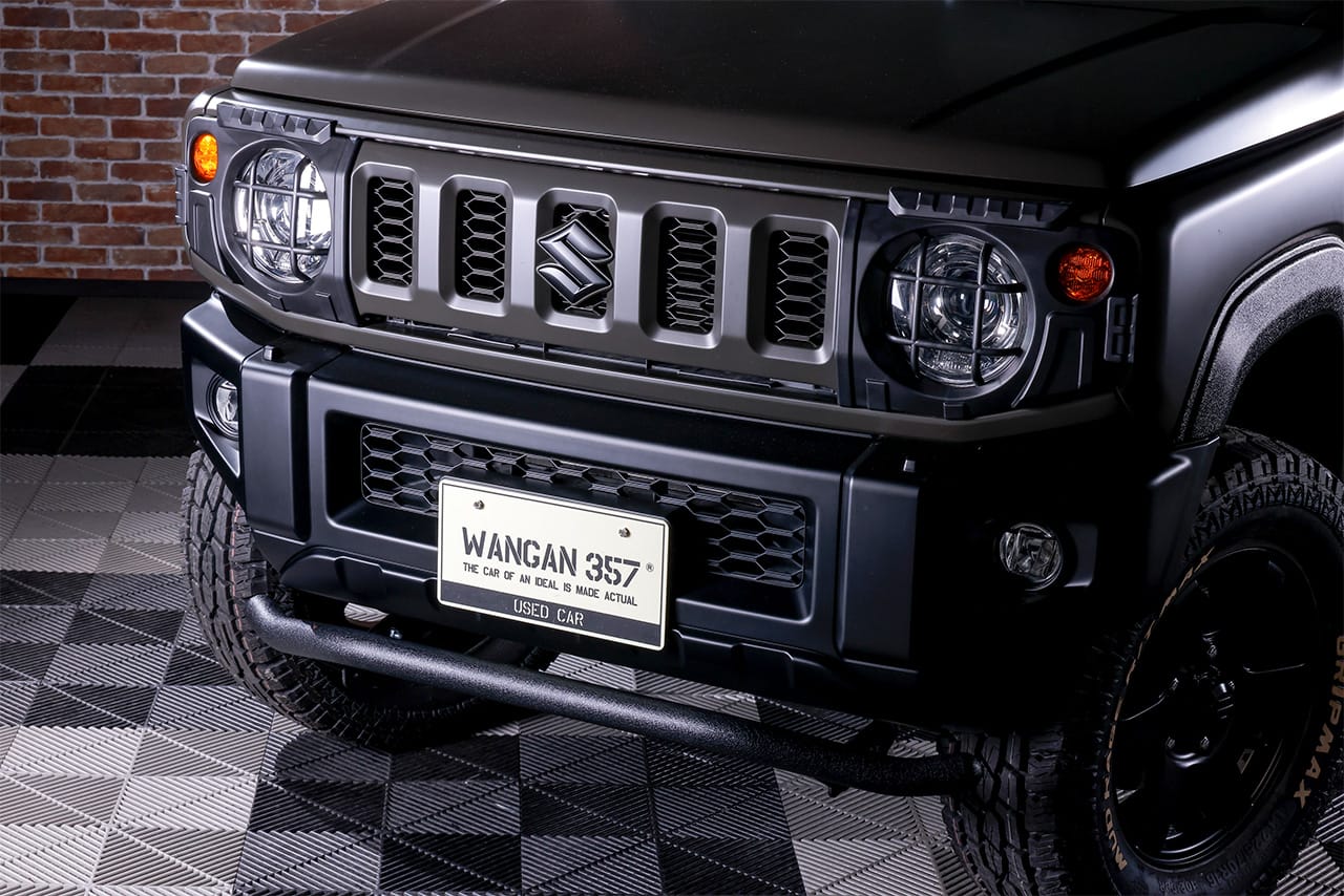 WANGAN357 JB64W JB74W JC74W ジムニー シエラ ノマド ヘッドライトガードバー プロテクター カバー 左右セット ブラック