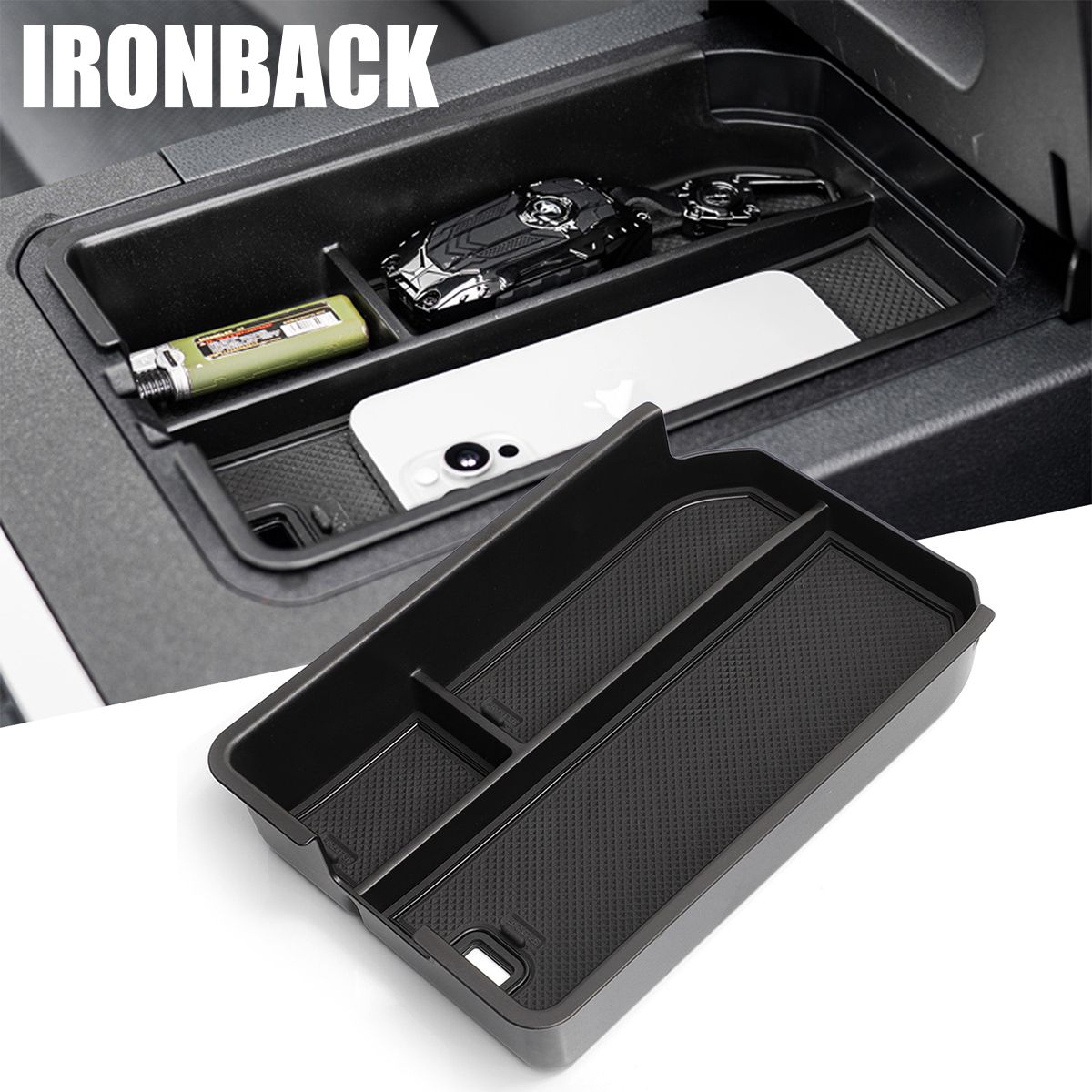 Rakuten - IRONBACK ランクル 250 アームレスト コンソールボックス ランドクルーザー GDJ250W TRJ250W 追加収納ケース アイアンバック