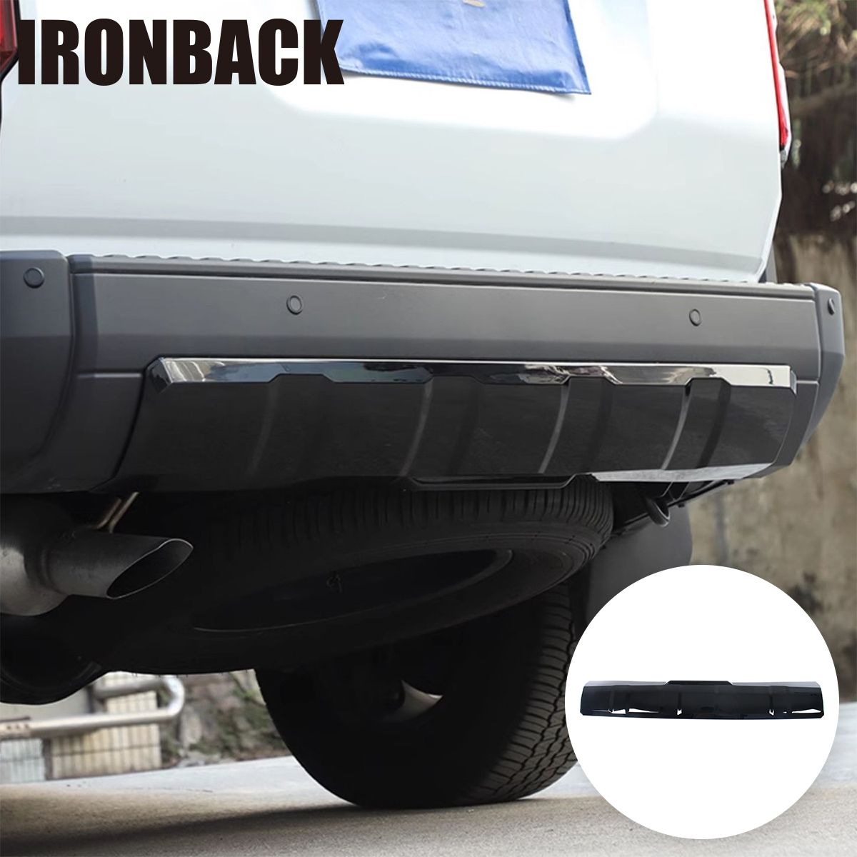 IRONBACK ランクル 250 リアバンパーガーニッシュ プロテクターカバー ランドクルーザー GDJ250W TRJ250W グロスブラック アイアンバック