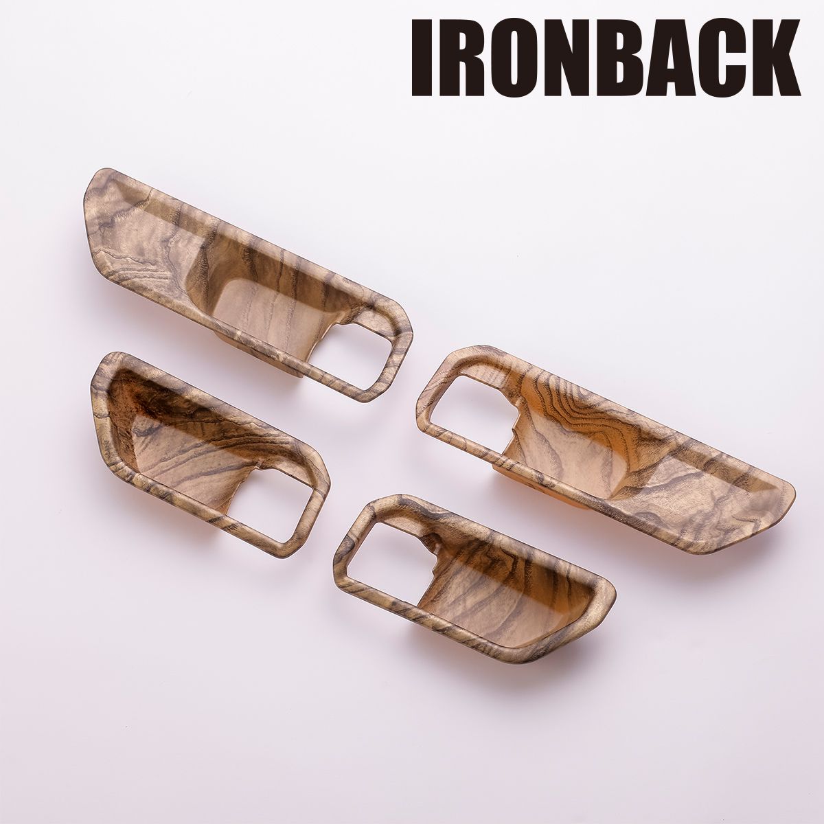Rakuten - IRONBACK ランクル 250 インナー ドア ハンドル カバー 茶木目 ブラウン 4P ランドクルーザー250 カスタム 運転席 助手席 後部座席