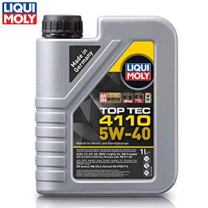 【7/4〜10●P10倍!要エントリー】LIQUI MOLY(リキモリ) トップテック4110 5W40 1L 21478 ドイツのオイル・ケミカルのトップメーカー 高性能エンジンオイル 自動車メーカーから承認(アプルーバル)されている製品 ガソリン・ディーゼル兼用 SN C5 水素化分解合成油