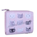 Manhattaner's マンハッタナーズ 2つ折り財布 「マカロンピンクの猫顔」