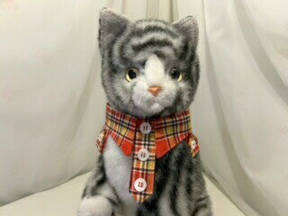 猫のお洋服「ボタンシャツ　ジュディちゃん（レッド）(^^♪」キャットウェア猫服コスプレ中級者