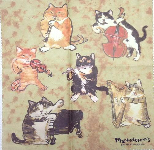 マンハタナーズ めがねふき「猫演奏家」 マンハタナーズ めがねふき「猫演奏家」