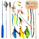 PET PINA 猫じゃらし セット 猫 おもちゃ 羽棒鈴付き 本体竿1本 そのまま遊べる棒猫じゃらし5本 交換用おもちゃ6個 ネズミおもちゃ2個 合計14点セ...