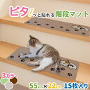 【ピタ！っと貼れる！】 PET PINA 階段 マット 滑り止め 大判 幅 55cm × 奥行 22cm 室内用 15枚セット 【送料無料 沖縄・離島を除く】