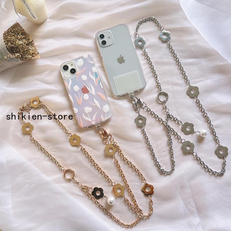スマホショルダーストラップ 携帯ストラップ iPhone スマホ 韓国 シルバー ゴールド フラワー 肩掛け カスタム 落下防止 付け替え かわいい おしゃれ レディース