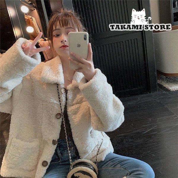 フリースコート レディース フリース ボア ブルゾン 厚手 モコモコ ムートンコート コート ダッフルコート 可愛い アウター 冬 暖かい