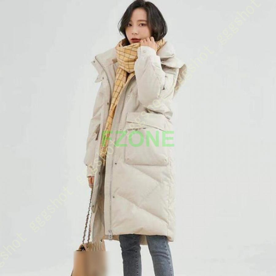 ロング丈 アウター フード付き ダウン キルティング レディース ダウン90% ファッション オシャレ サイドポケット 冬 普段着 カジュアル きれいめ