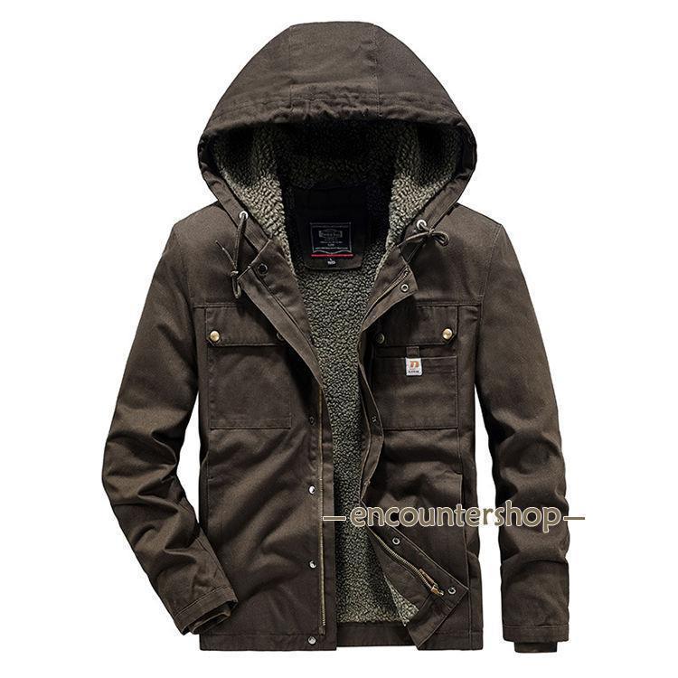M-65 ミリタリー メンズ 防寒 コート 裏起毛 厚手 アウター ボア フード付き 冬 冬服