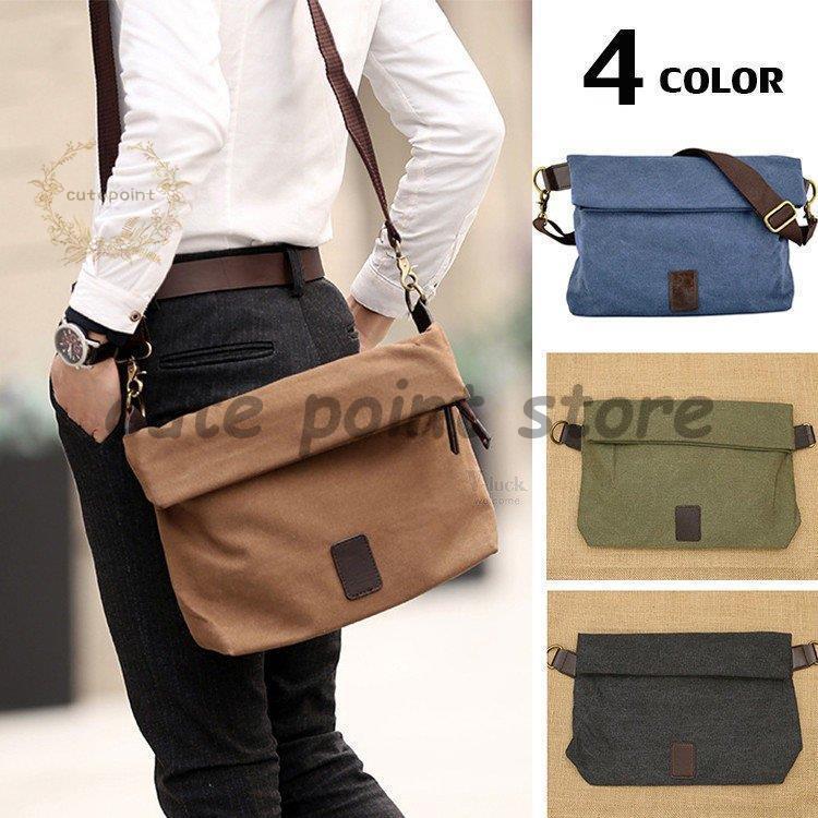斜めがけ メンズ ショルダーバッグ メッセンジャーバッグ 口折れ バック かばん ポシェット 斜め掛け 2..