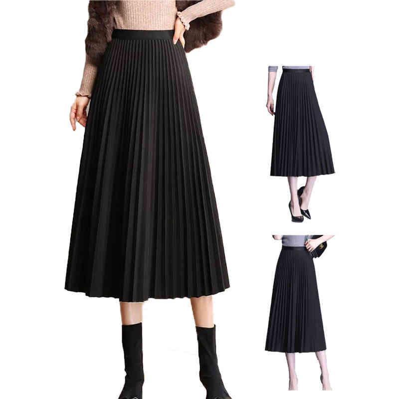 ウエストゴム スカート ロング 春 夏 ミモレ丈 ひざ丈 レディース ウエストゴム 無地 ブラック カジュアル 結婚式 フォーマル