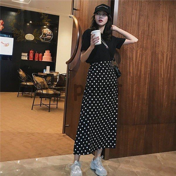 スカート 水玉 マキシスカート フレア マキシ ロング丈 OL レディース 春夏 おしゃ...