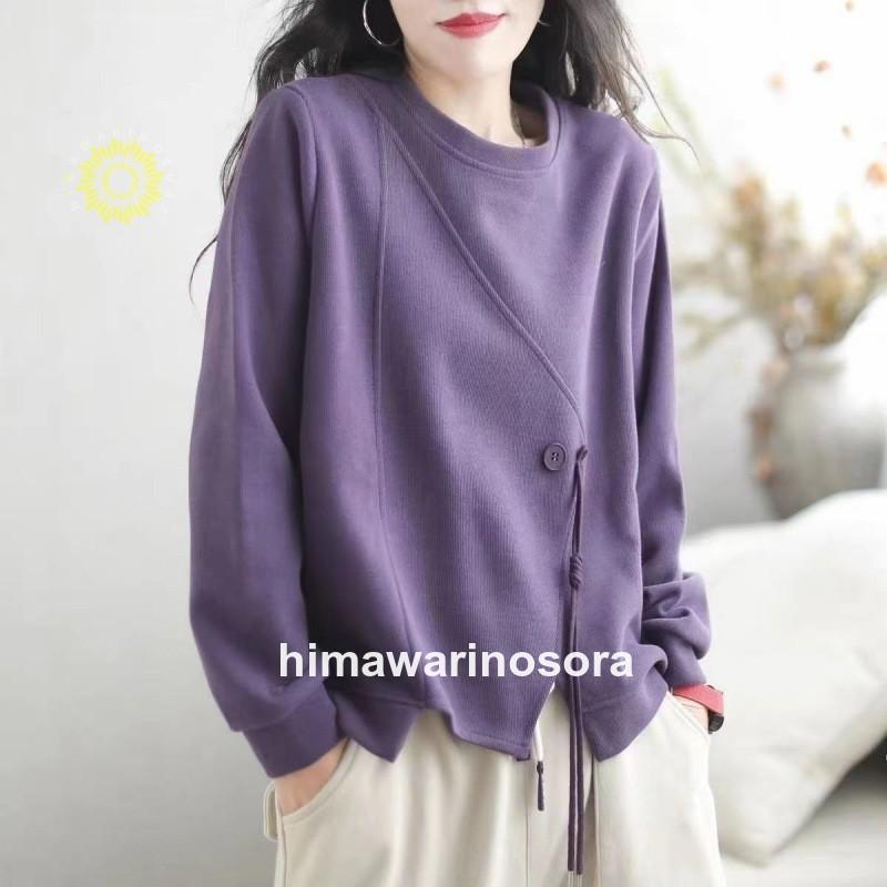 長袖パーカー レディーストレーナー スウェット 長袖 スウェット トップス トレーナー プルオーバー 丸首 春夏秋冬 ?XL おしゃれ シンプル 40代50代?XXL