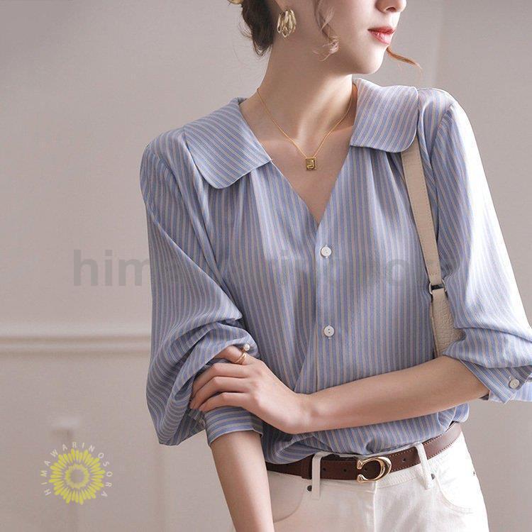 【素材】：ポリエステル【カラー】：写真色【サイズ】：*着丈：60cm(S) 61cm(M) 62cm(L) 63cm(XL) 64cm(2XL) 65cm(3XL)*バスト：120cm(S) 124cm(M) 128cm(L) 132cm(XL) 136cm(2XL) 140cm(3XL)*袖丈：49cm(S) 50cm(M) 51cm(L) 52cm(XL) 53cm(2XL) 54cm(3XL)*肩幅：43cm(S) 44cm(M) 45cm(L) 46cm(XL) 47cm(2XL) 48cm(3XL)連携キーワード：ブラウス レディース 長袖ブラウス 秋 オフィスブラウス Vネック オシャレブラウス ボーダー柄トップス 韓国風 大人 上品 通勤OL ゆったりTシャツ 大きいサイズ 40代 30代 50代●お客様の閲覧環境により商品のお色に若干の差がございます。●サイズは買い付け先の採寸標記ですが測り方により多少の誤差がある場合がございます。●ノーブランド商品はタグや洗濯表示がないものもあります。●海外製品は日本のものに比べて縫製が粗い場合がございます。