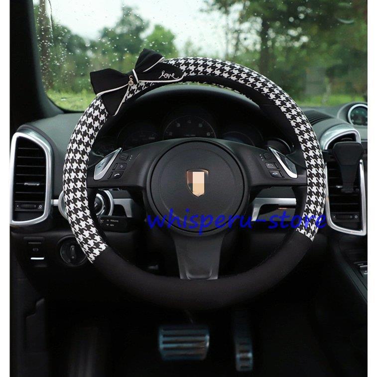 ハンドルカバー ステアリングカバー リボン 滑り止め 汚れ防止 カー用品 汎用 自動車内装 男女兼用 可..