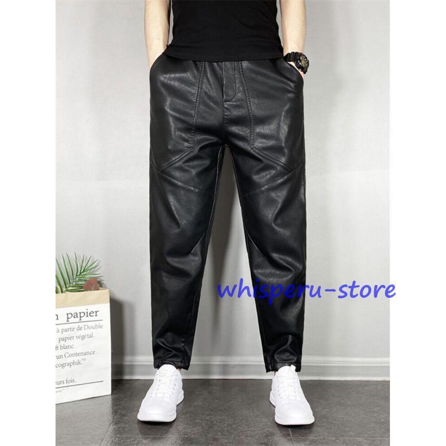 レザーパンツ メンズ バイクパンツ ロングパンツ 革パンツ 皮パンツ 春秋冬 ライダースパンツ 長ズボン ボトムス ズボン バイク お兄系