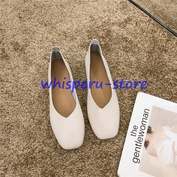 パンプス レディース フラットシューズ ローヒール ぺたんこ フラット ローファー 柔らかい スクエアトゥ Vカット 痛くない オフィス 3