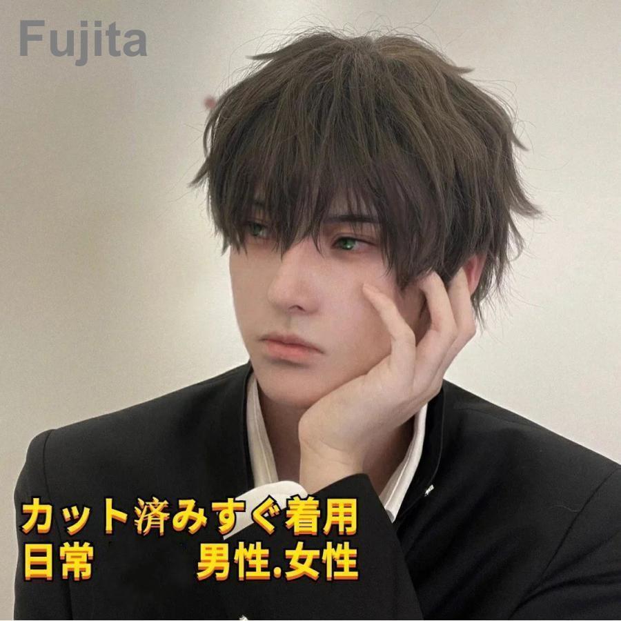 樂天商城 - 高質フルウィッグ メンズ イケメン男性 男装 かつら メンズ ショート ロング 前髪長いサイド長い 自然 カツラ レディースでも可レディースフルウィッグ