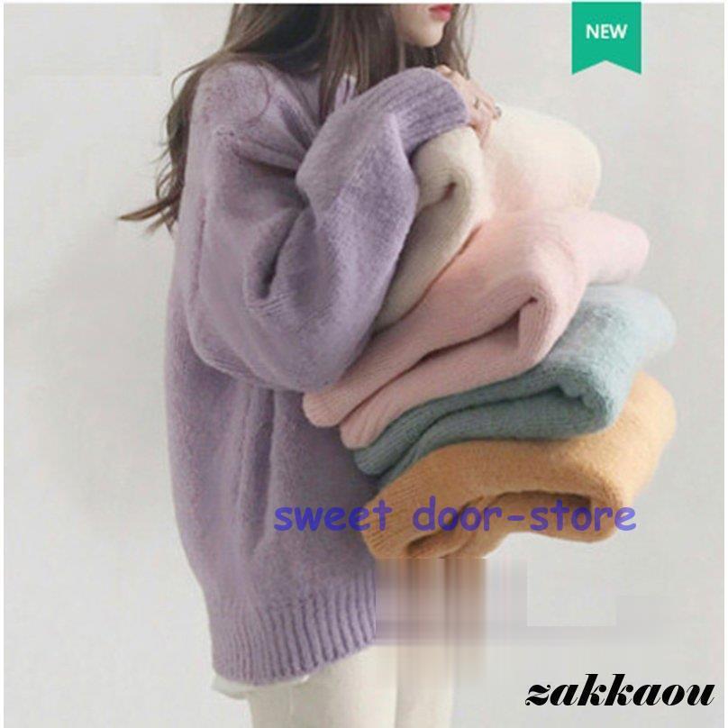 ニット レディース ドルマンニット セーター ドルマン ゆったり リブ リブニット ニットソー パフスリーブ トップス プルオーバー 厚手着痩せ お洒落 秋 冬(4.0)