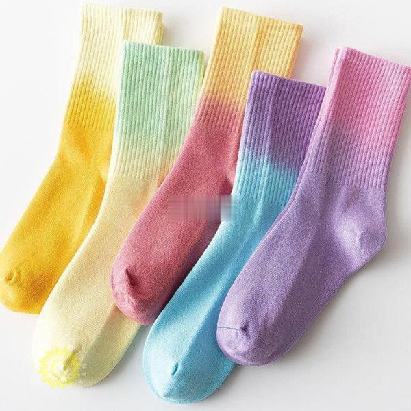 ソックス 靴下 メンズ レディース 5足セット スニーカーソックス グラデーション ハイソックス クルーソックス