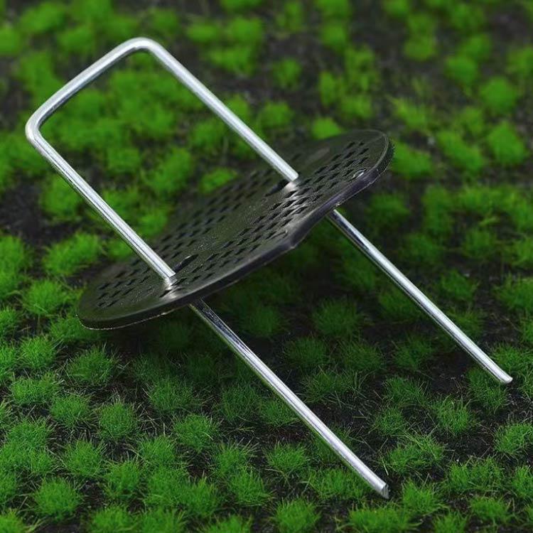 ニャンワークショップの除草シート U型杭 防草シート 防草 固定ピン 25cm 杭 セット 黒丸付き 不織布 固定用 U型ピン 防草シート 極太3mm 防草シートピン 人工｜アングル3