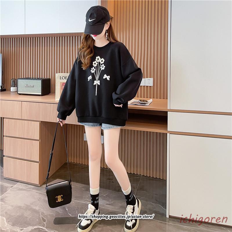 スウェット トレーナー トップス 長袖 クルーネック 丸首 裏毛 ゆったり レディース 訳あり 大きいサイズ 韓国 トップス おしゃれ 秋冬