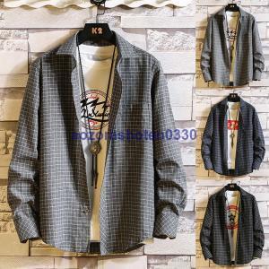 樂天商城 - シャツ チェック柄シャツ トップス カジュアルシャツ ネルシャツ 長袖 メンズ ファッション 春 秋