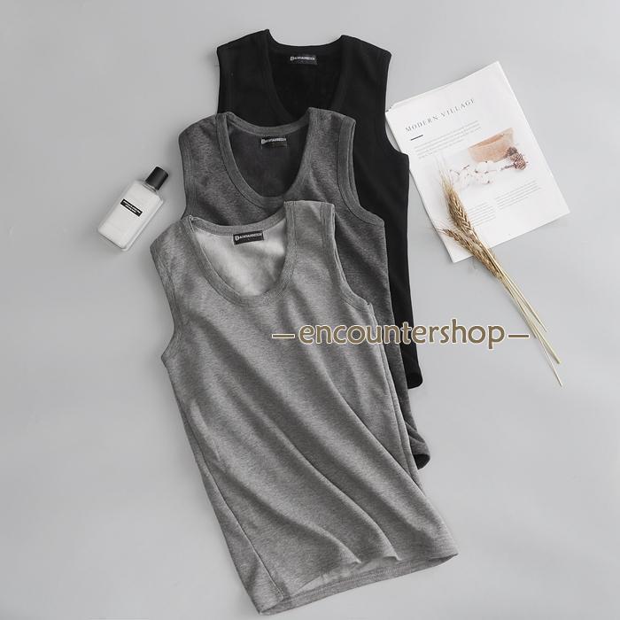 タンクトップ メンズ 裏起毛タンクトップ 発熱 裏起毛インナー インナートップス 肌着 ノースリーブ 下着 保温 暖かい 防寒 冬対策 【品　番】chenbang02【カラー】ブラック、ライトグレー、ダークグレー【サイズ】L XL XXL XXXL 4XL【素　材】ポリエステル【ご注意】※生地の性質上、多少縮む場合がございます。※色落ちする場合がございますので、他の物との洗濯はお避け下さい。※長時間の水への浸漬はお避け下さい。※乾燥機のご使用はお避けください。※当商品は機械による生産の過程上、どうしても生地を織る際の糸の継ぎ目や多少のほつれ、他 繊維の混紡、また、採寸方法により多少の誤差が生じる場合がございます。予めご理解くださいますよう、お願い申し上げます。