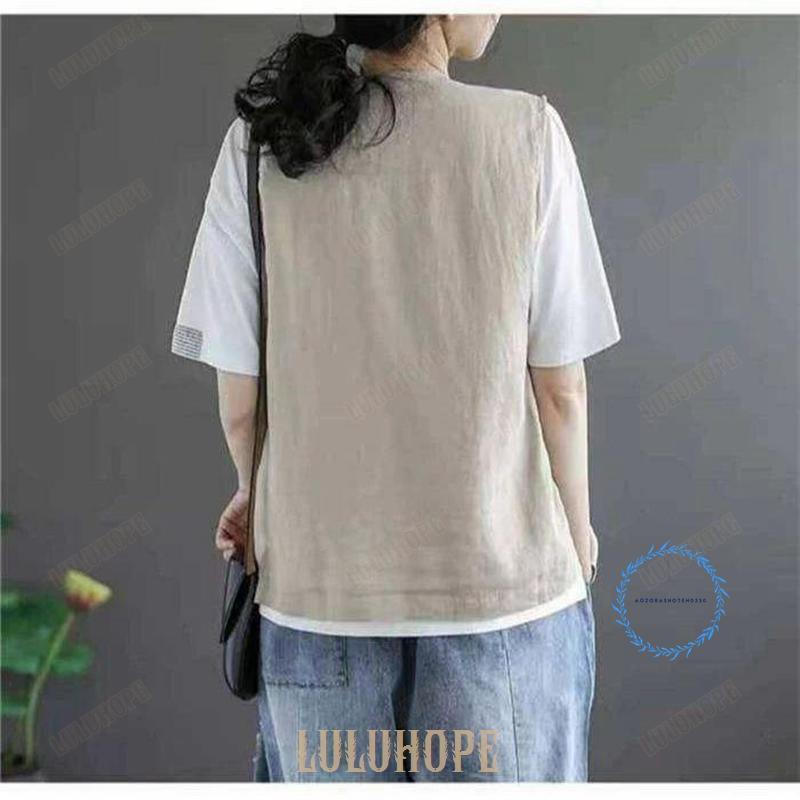 ベスト ジレ レディース ノースリーブ リネン 春夏 綿麻風 レイヤード 前開き トレンチベスト 無地 ジレンチ トップス ショート丈 レディースジレ 春 秋 夏 大き