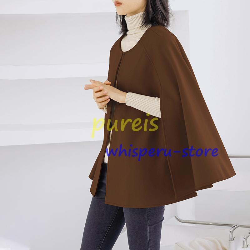 レディース アウター コート マントコート ケープ ジャケット ポンチョ ポンチョ 前開き ゆったり ワイド 大人 春 秋 冬 秋冬 大きいサイズ 体型カバー キレイめ