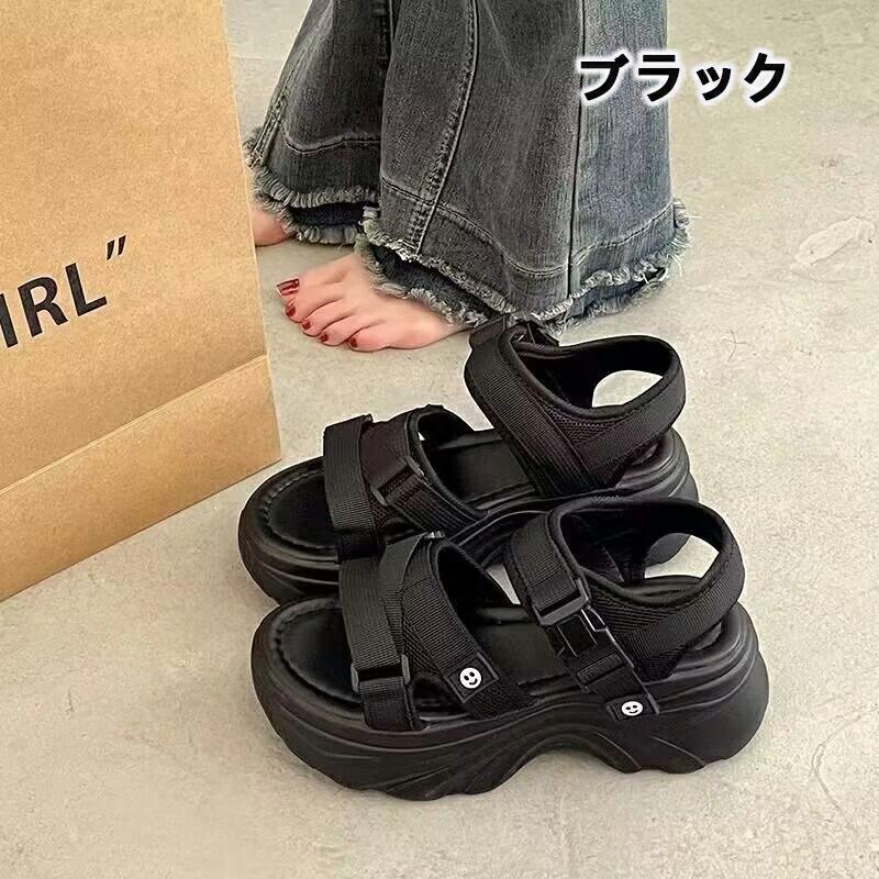 父の日　厚底 サンダル レディース 軽量 ビーチ サンダル スリッパ スポーツサンダル 滑り止め トレンド シンプル 夏 海 浜 柔らかい 疲れない フラットサンダル 靴 3