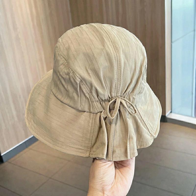 ニャンワークショップの帽子 レディース UV カット 紫外線 カット つば広 折りたたみ あご紐で飛ばない 完全遮光遮光100％ UVカット 接触冷感 夏 夏用 涼しい カジュアル 通勤 無地｜アングル3