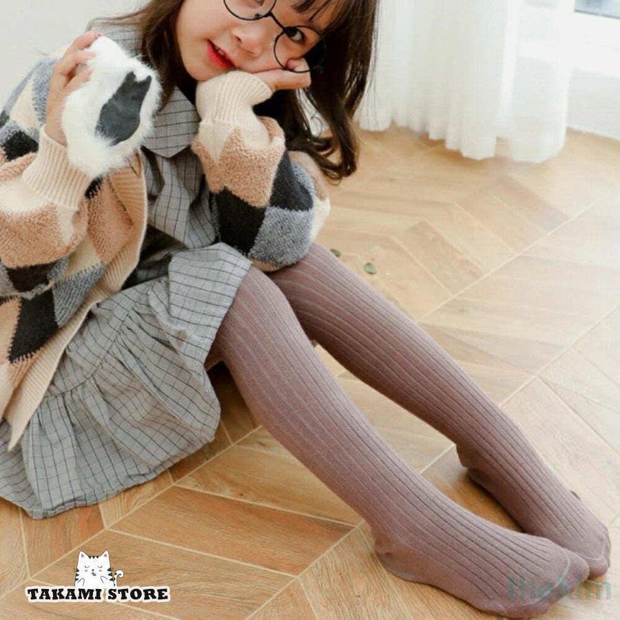 リブタイツ カラータイツ 子供 タイツ キッズ 女の子 春 秋 冬 インナー 厚手 綿 ...