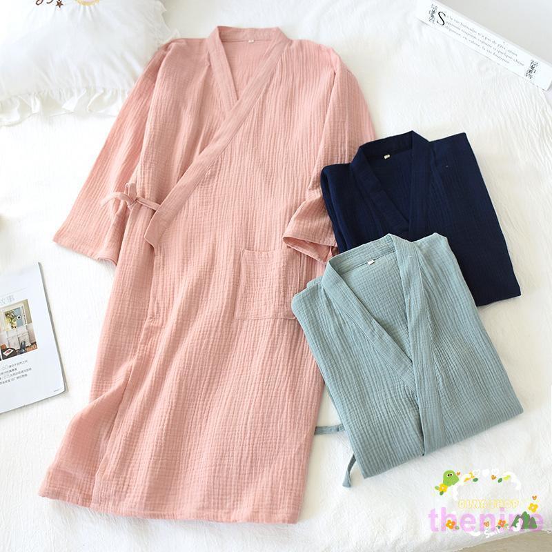 春夏秋冬 ガーゼコットン 薄手いバスローブ レディース メンズ 速乾バスローブ 風呂 温泉 ナイトガウン..