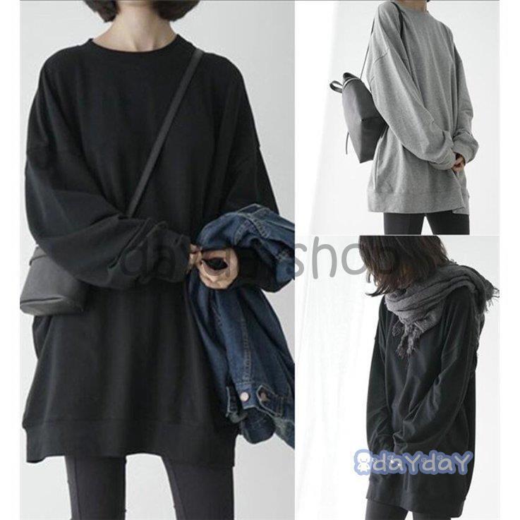 パーカー レディース トレーナー 秋服 トップス 無地 ゆる チュニック 体型カバー プルオーバー