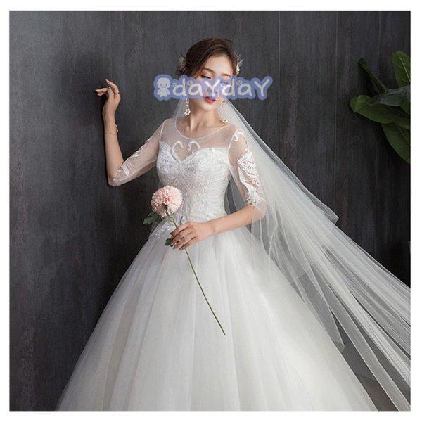 乐天商城 - ウェディングドレス 結婚式 二次会 ホワイト 花嫁 ウェディング プリンセスドレス 白ドレス ロングドレス 披露宴 　 編み上げ