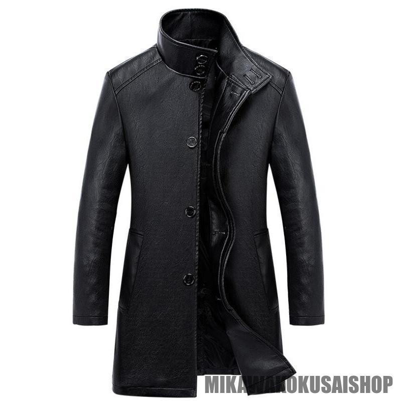 レザーコート メンズ 革ジャン 革コート 皮コート レザーハーフコート 防寒着 防寒 防風 保温 高級感 ファッション 秋 冬 男性 アウトドア
