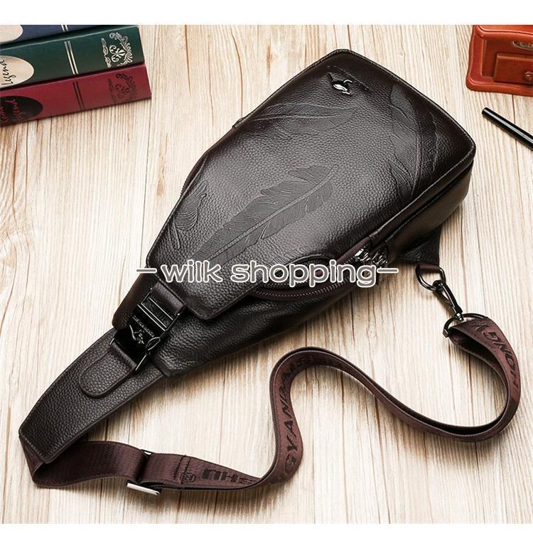 ボディバッグ メンズ 本革　2way 縦型　斜め掛け　ショルダーバッグ 自転車　鞄 レザー　ワンショルダー 機能性 3