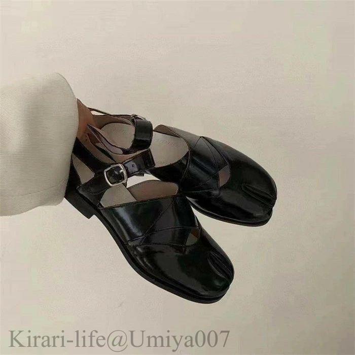 爆買 サンダル 足袋 パンプス 足袋パンプス 足袋サンダル シューズ ぺたんこ シューズ ストラップ レディース ブラック サンダル 夏 春 タビパンプス フラッ 3