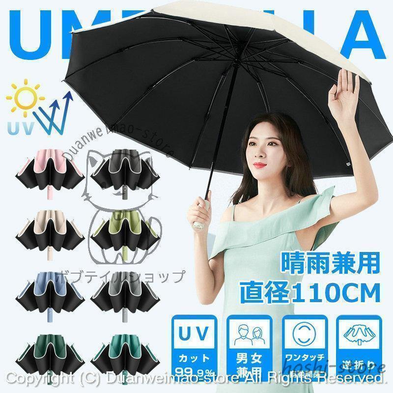 折りたたみ傘ワンタッチ10本骨逆折...