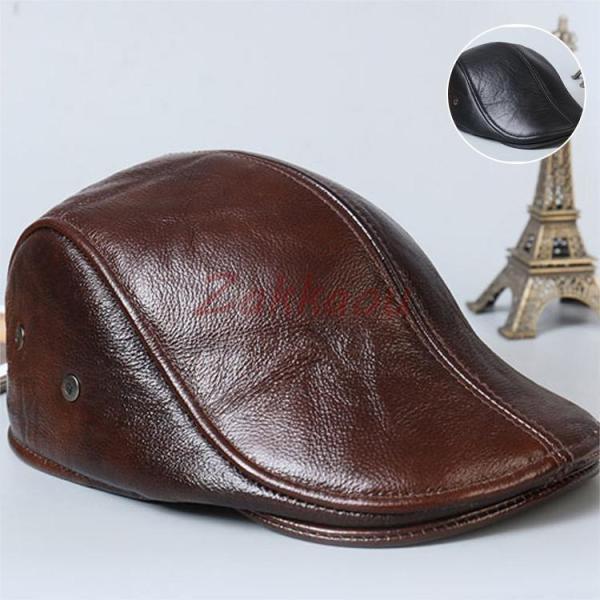 羊革/牛革 春秋冬 本革 ハンチング帽 帽子 メンズ レザー帽子 メンズキャップ 防寒 暖かい 春秋冬 ゴルフ アウトドア つばロング